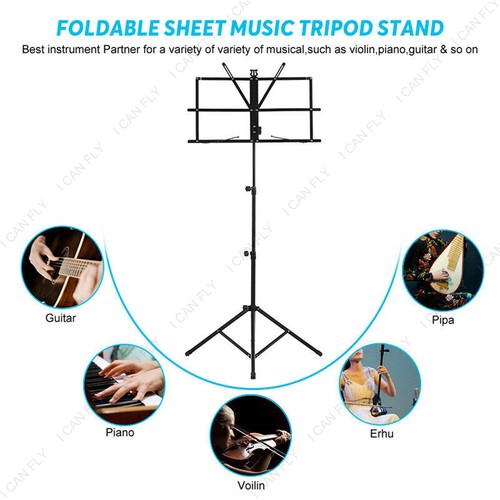 Foldable Sheet Music Stand Tripod Holder with Carry Bag Stage Performence DF - Picture 9 of 13