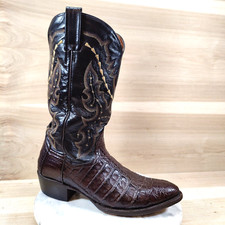 Dan Post Exotic Caiman Cowboy Boots Mens 9 Bl...
