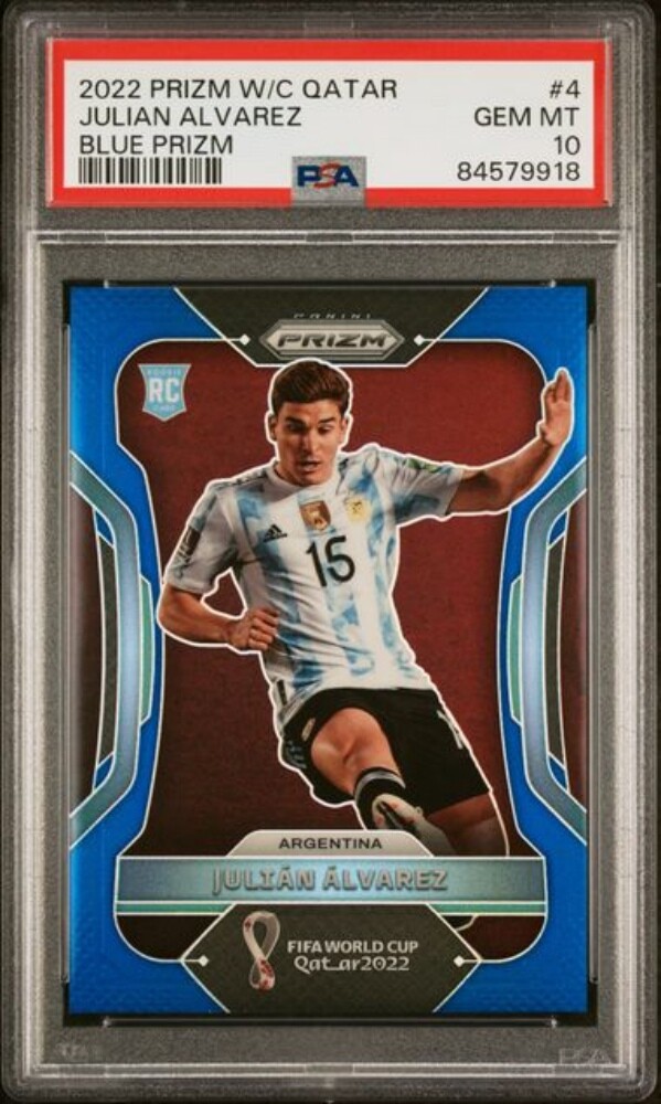 Julian Alvarez 2022 Prizm World Cup #4 Blue /299 Price Guide 