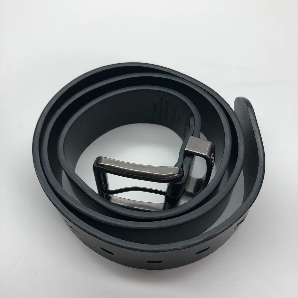 Dockers Belt Black Mens Sz M 34-36 Faux Leather Silver Buckle 1 3/8" - Изображение 2 из 4