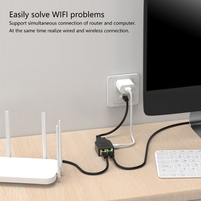 RJ45 Networking Splitter Adapter For Smooth Internet Access for Multiple Device