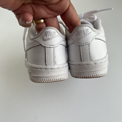 Nike Air Force One 9c Kids White On White Shoes Sneakers EUC