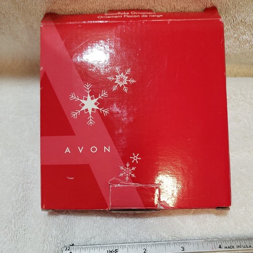 Avon Collectibles 2006 White Glitter Snowflake 2 piece Ornament - Picture 5 of 8