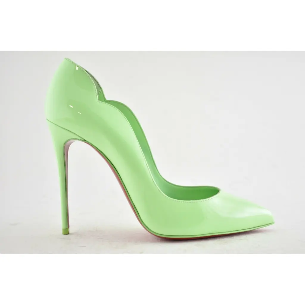 Christian Louboutin Hot Chick 100 Tropique Green Patent Leather