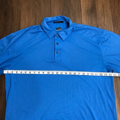 Tiger Woods Collection Shirt Mens XL Blue Short Sleeve Polo Grohe Logo READ DESC - Picture 2 of 9