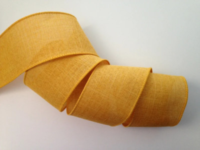 Sunflower Yellow Ribbon, 2 1/2'' Wide, Wired Edge, 5 YARDS
