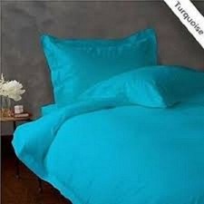 Queen Turquoise Solid 4 Pc Bed Sheet Set 1000 Thread Count 100 Egyptian Cotton