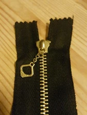 1 × 7'' inch Talon vintage style(Repro) brass diamon Zip-Zipper 
