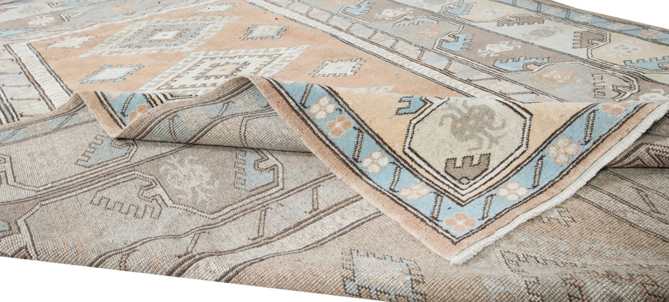 6.7x9.4 Ft Modern Handmade Turkish Milas Rug, 100% Wool and Natural Dyes - Image 3 of 4