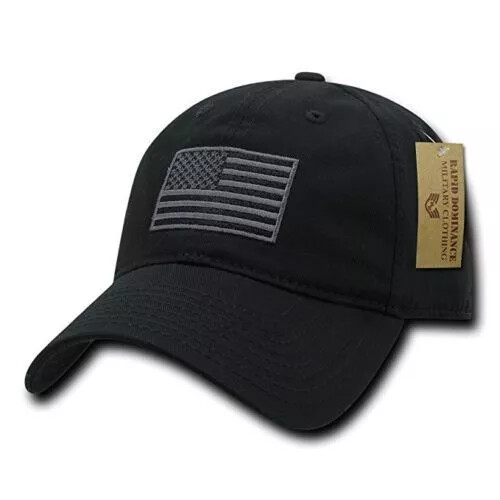 Rapid Dominance USA American Flag Hat Embroidered and Adjustable Baseball Cap