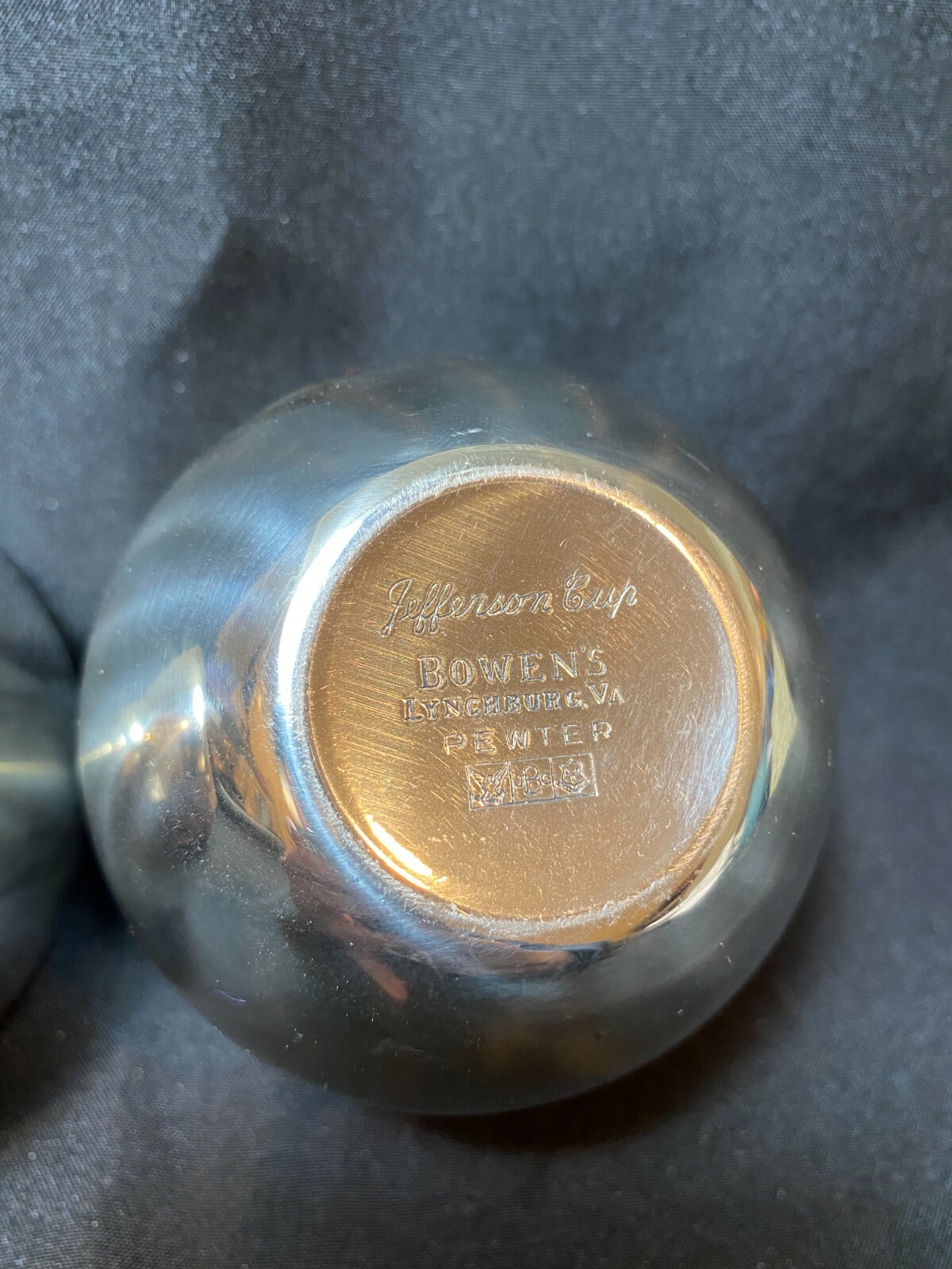 2 Pewter Jefferson Cups Bowens Lynchburg VA Monogrammed T? J? eBay