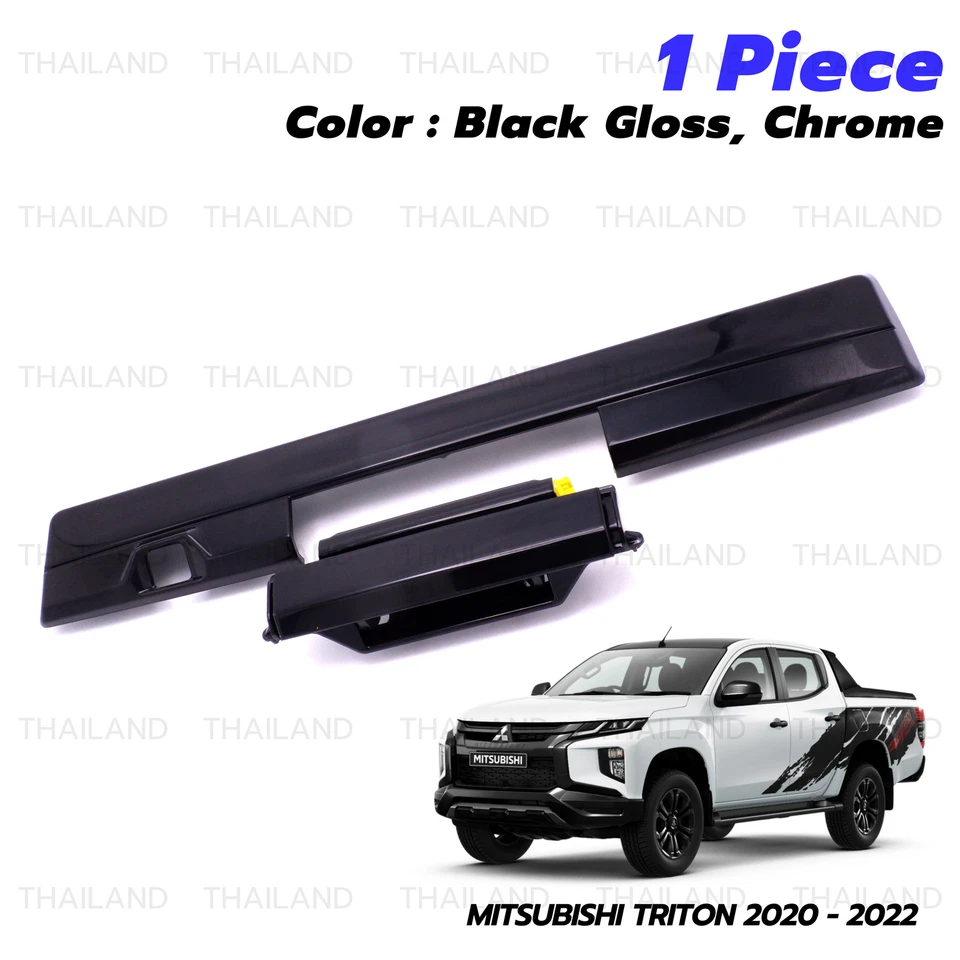 Manija de puerta de puerta trasera negra + orificio de cámara para Mitsubishi L200 Triton 2020 2022 Foto 3 de 4