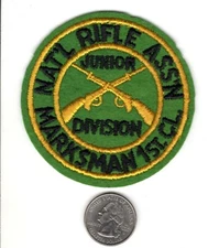 N.R.A. JUNIOR DIVISION MARKSMAN 1ST C FIREARMS RIFLE SHOTGUN PATCH-MICHIGAN DEER