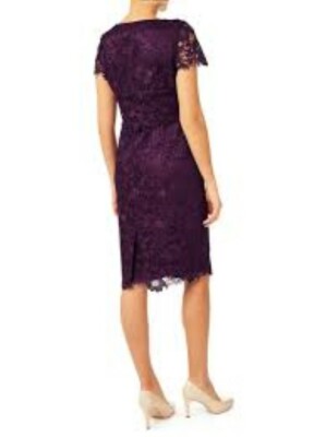 Jacques Vert Opulent Lace Dress- Purple UK 14 JS001 CC 01 | eBay