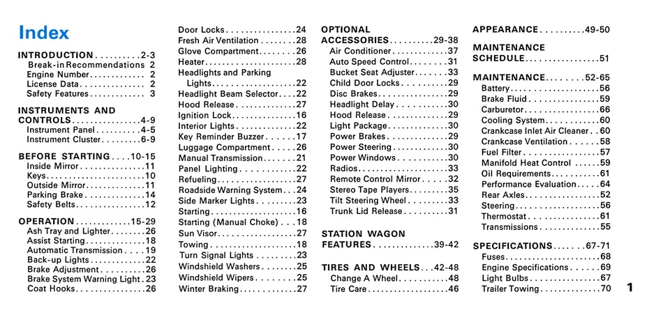 1971 Plymouth Satellite, GTX, Road Runner Owner's Manual - COLOR - Image 3 of 4