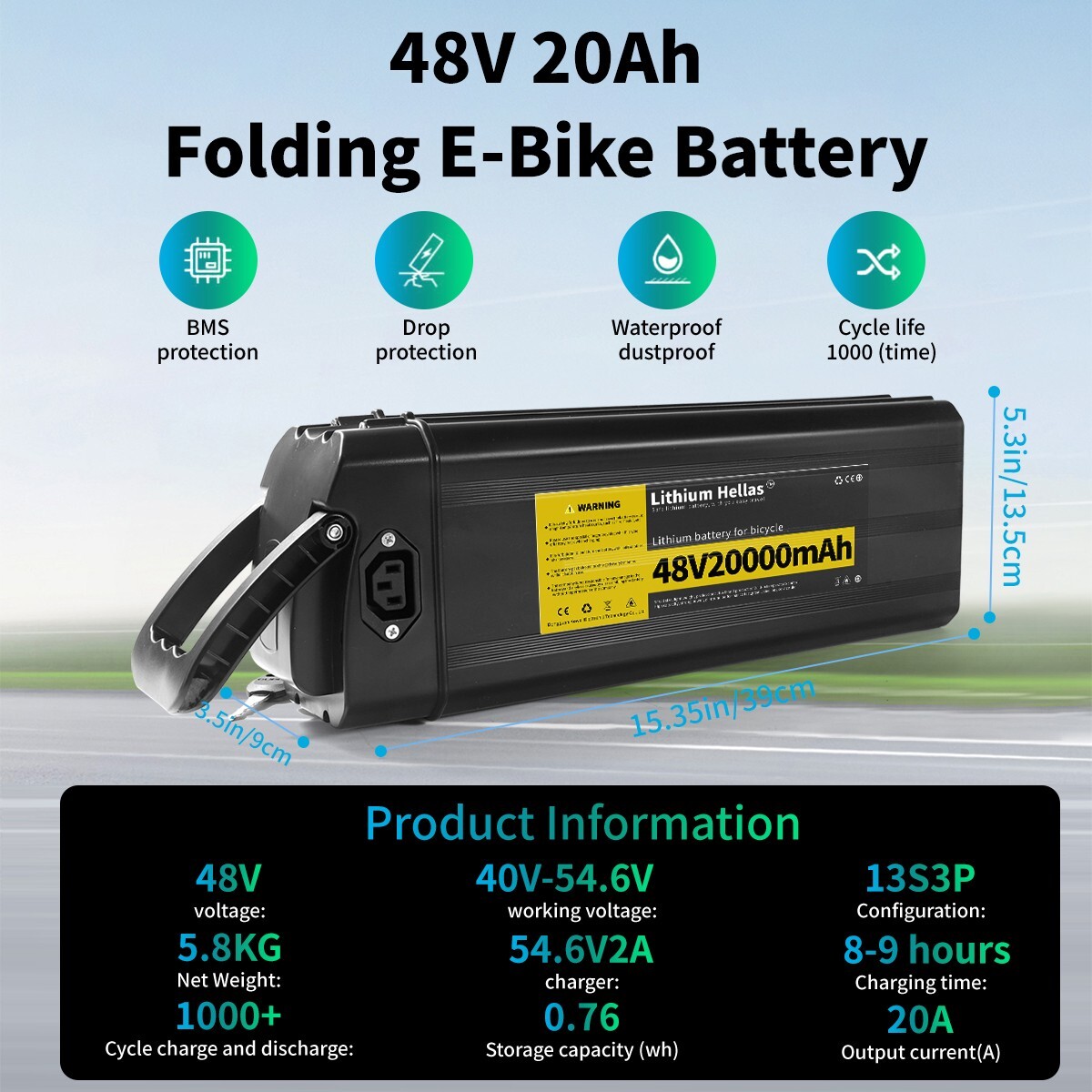 Xinhaiba 48V 20Ah Li-ion Battery for Electric Bike | High Capacity