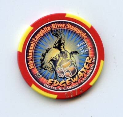 5.00 Chip from the Edgewater Casino Laughlin Nevada Stampede 2002