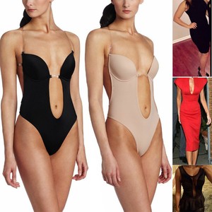 u plunge strapless backless bodysuit shapewear