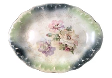 Antique 100+ yr old Carnation McNicol Floral Platter Vintage 1900-1910 RARE