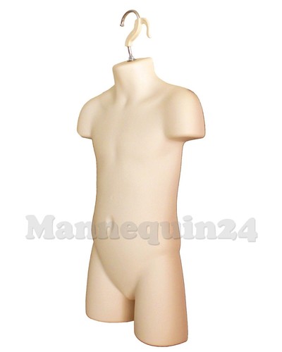 CHILD MANNEQUIN TORSO DRESS FORM FLESH w/STAND + HOOK for HANGING - Bild 5 von 6