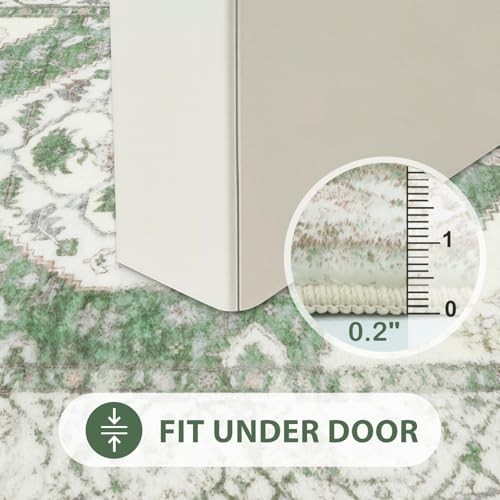 Bathroom Rug Runner Boho Bath Mat Luxury Soft Non-Slip 18x47 inch Green - Picture 5 of 8