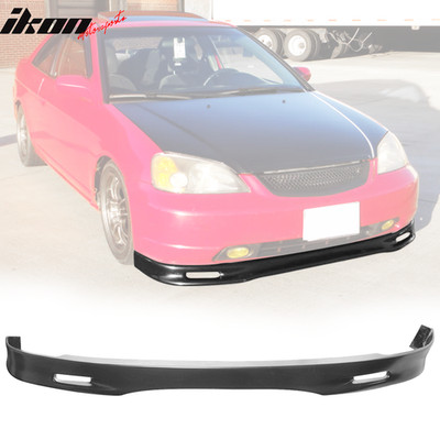 Fits 01-03 Honda Civic Sedan Coupe Spoon Style Front Bumper Lip Spoiler PU