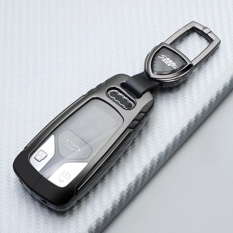 Metal Car Key Fob Case Cover For Audi Q5 TT A4 A5 Quattro RS S4 S5 B9 Q7 M4 TTS - Image 3 of 4