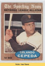 1962 Topps All-Star Orlando Cepeda #390 HOF READ m5x