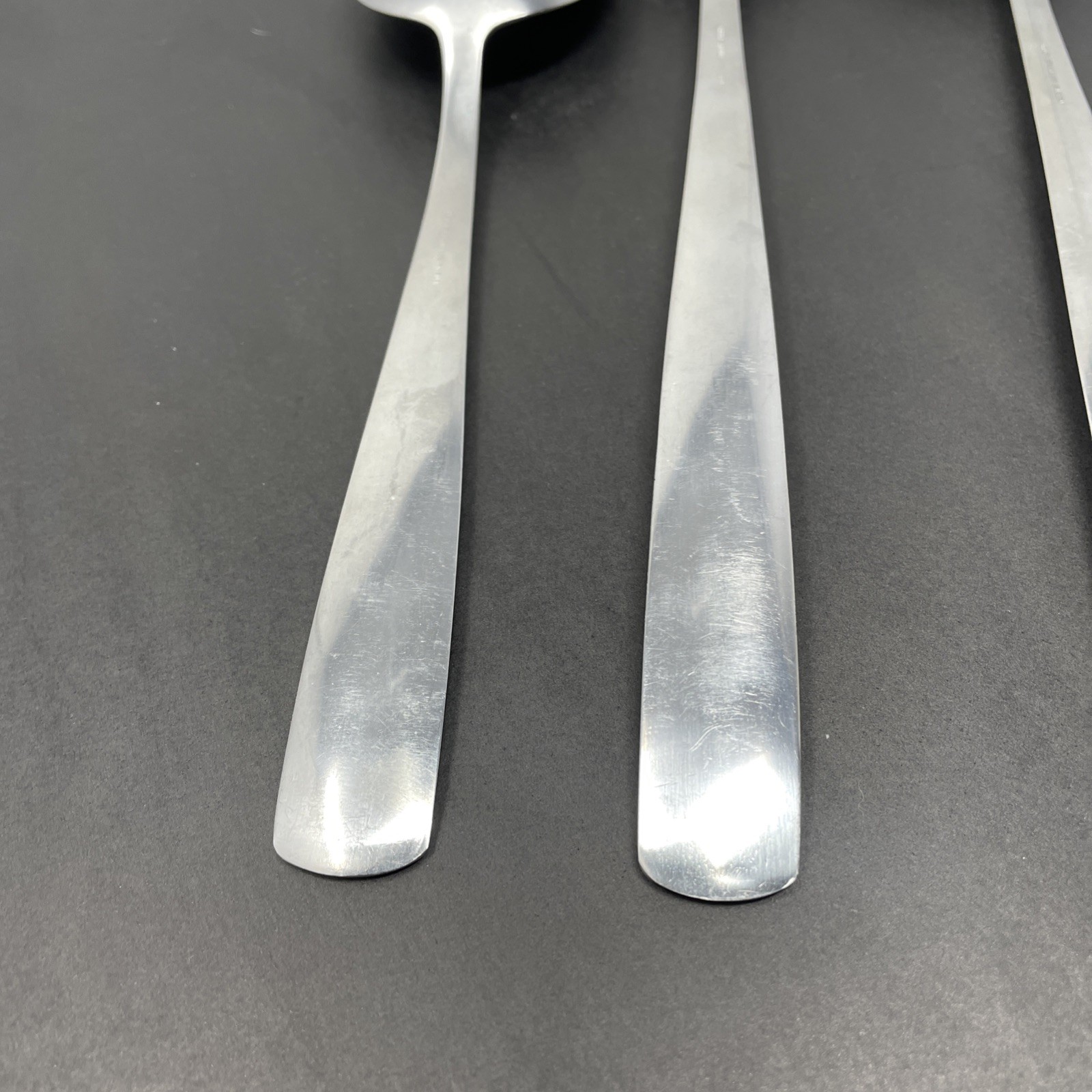 GENSE Facette Salad Server Fork and Spoon and Solid Serving Spoon 18/8 Sweden