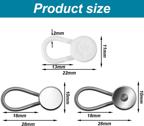 WILLBOND Collar Extenders Elastic Button Extender Neck for Shirt Pants Dress Tro - Picture 6 of 12