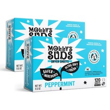 Molly's Suds Fabric Softener Dryer Sheets Sensitive Skin Plant-Based Static Redu