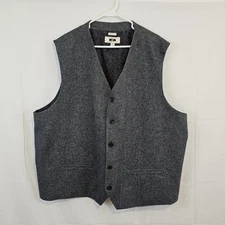 Joseph Abboud Tweedy Wool Blend Waistcoat Vest Gray Nailhead 3XL