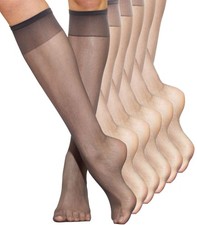 6 Pair Pack Ultra Knee Hi's with Energizing Support Compression Stockings