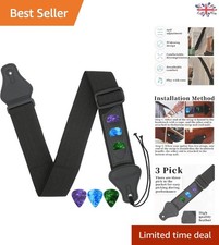 Stylish Braided Guitar Strap: Adjustable Fit & Pick Pockets for All Guitars