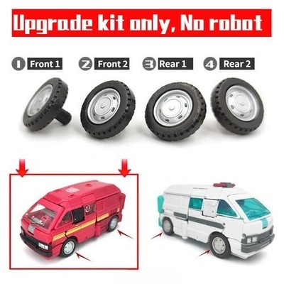 4 Replacement Car Wheels Upgrade Kit For Earthrise Ironhide/Ratchet/SG Ratchet
