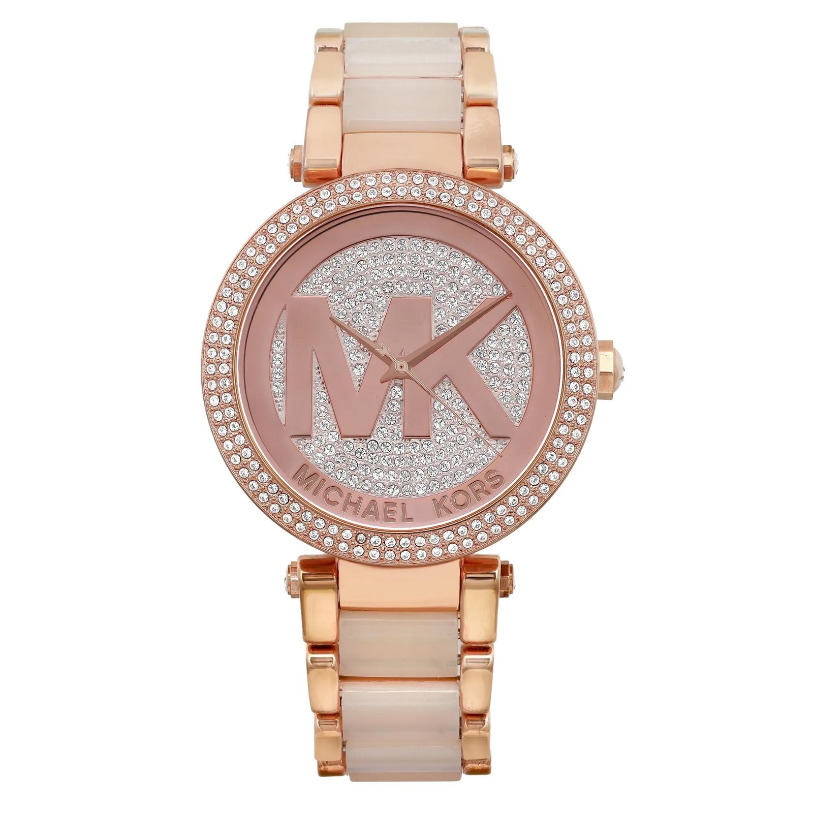 Michael Kors Parker Steel Rose Gold-Tone Crystal Dial LAdies Quartz Watch MK6176