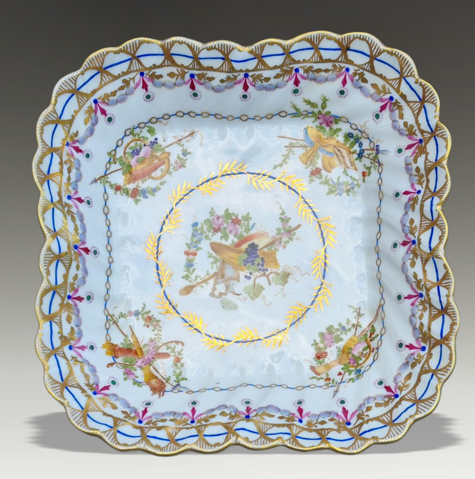 Sèvres Napoleon III period "plat de service carré"  Circa 1870-SUPERB QUALITY