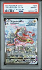 2021 POKEMON SPADA E SCUDO EVOLUZIONE CIELI SEGRETO FULL ART/RAYQUAZA VMAX PSA 10