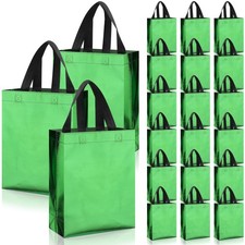 48 PCS Green Gift Bags Handles 8x4x10 Inch Bulk Kraft Paper Retail Shopping