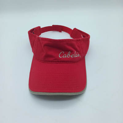 Cabela's Visor Hat Cap Strapback red Adjustable Embroidered Hunting Fishing golf