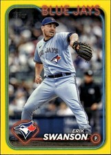 2024 Topps Update Erik Swanson #US312 Yellow Toronto Blue Jays 24C