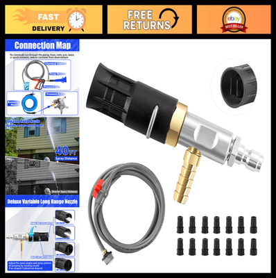 #ad Adjustable Long Range Pressure Washer Nozzle Kit 2000 3000 PSI Chemical Inject $166.99