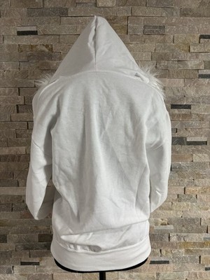 White zipup Faux Fur Trim Hood | eBay