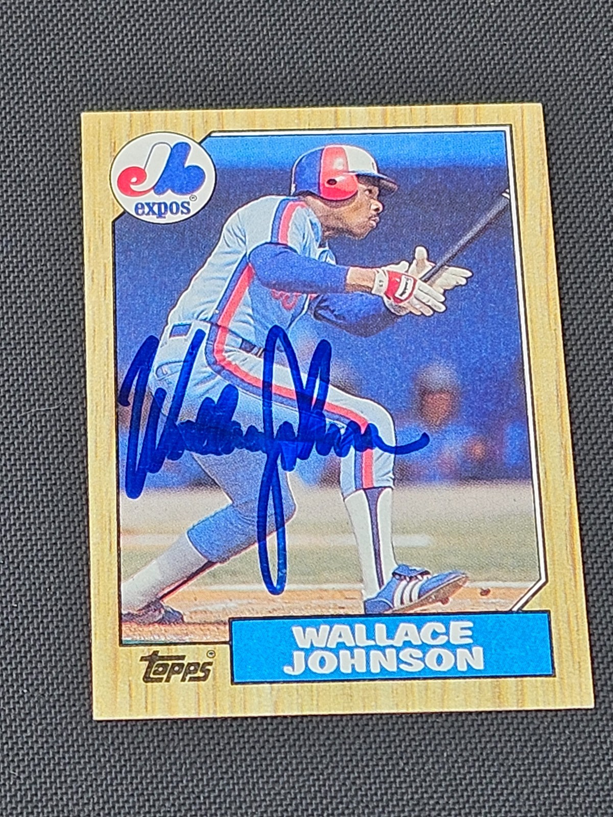 1987 Topps WALLACE JOHNSON Expos In-Person Signed  AUTO