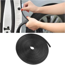 Car Door Edge Guards, 16Ft Rubber Seal Trim, U 16Ft, Black 