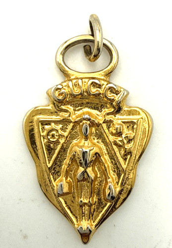 Gucci Crest Armored Knight Pendant Charm Rose Rudder Unisex Golden