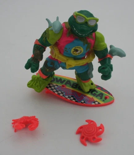 Vintage TMNT Sewer Surfer Mike Complete 1990 Playmates Figure
