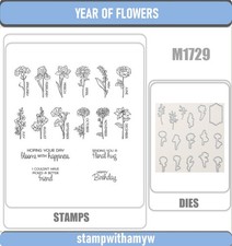 YEAR OF FLOWERS Cutting Dies  Stamps Scrapbook DIY Greeting Card Handmade
