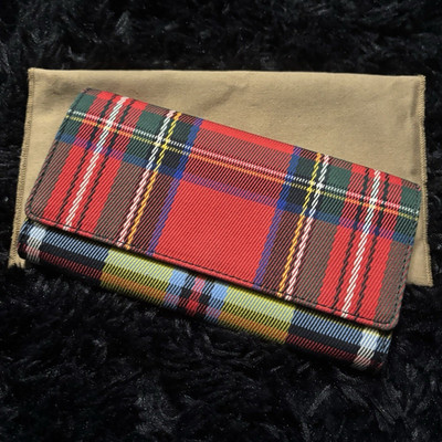 Burberry Multicolor Plaid Checkbook Wallet Snap Flap Zip Coin Pocket Cards
