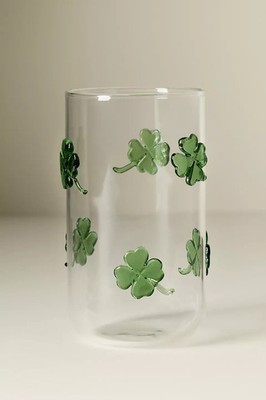 Anthropologie Shamrock Lovenotes Tall Icon Tumbler Glass